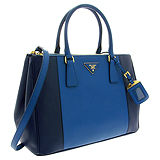 Prada Bicolor Saffiano Bag Blue