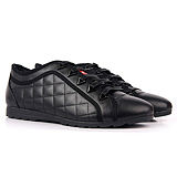 Prada Black Suede Trim Quilted Black Leather Sneakers