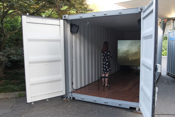 Rover installed in shipping container in Seattle Center