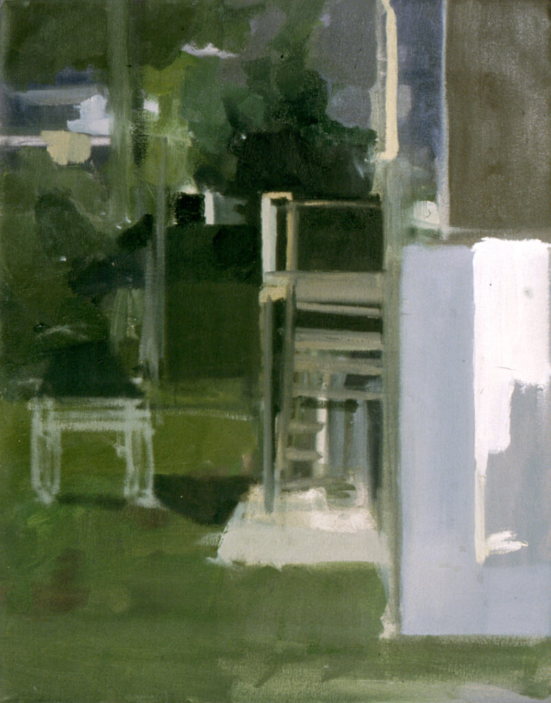 a sketch of a painting of a staircase with rectangular forms