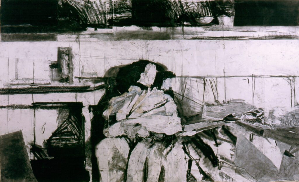 a large collage of a woman lying on a couch